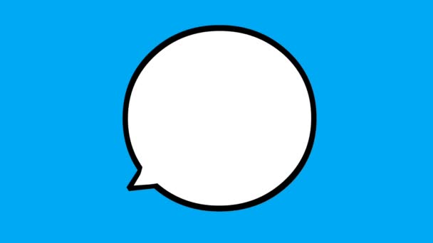 Burbuja del habla con un texto Bla-bla-bla sobre un fondo azul. Nube cómica. Animación 4K stop motion - Metraje, vídeo