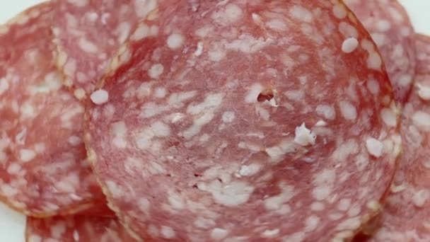 Rotating salami slices - Footage, Video