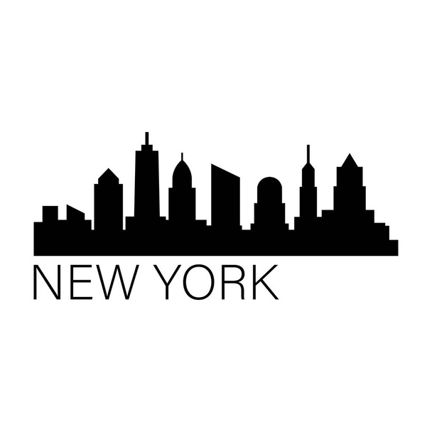 Beyaz arka planda New York şehrinin silüeti                 - Vektör, Görsel