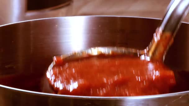 Σιγοβράζουν σάλτσα ντομάτας - Πλάνα, βίντεο