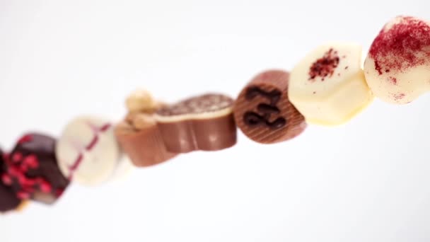 Rij van assortiment Chokoladen - Video