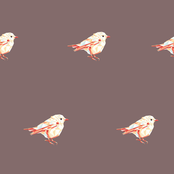 Винтажная весенняя разноцветная птица-полигон
 - Вектор,изображение