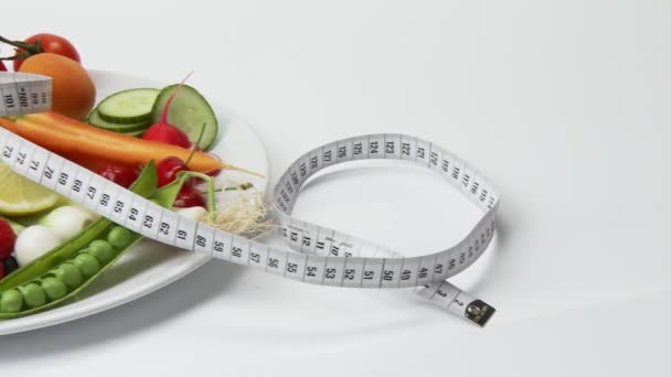 Vegetables with tape measure - Footage, Video