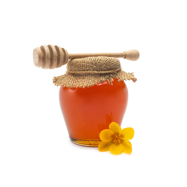 Pot de miel avec trempette au miel
 - Photo, image