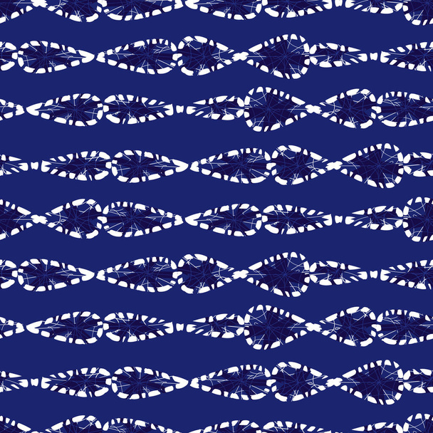 Vettore blu e bianco shibori infiniti loop strisce modello astratto. Adatto per tessile, carta da regalo e carta da parati. Design del modello di superficie. - Vettoriali, immagini