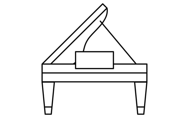 Music, simple grand piano icon (pianist), Vector Illustration - Vector, Image