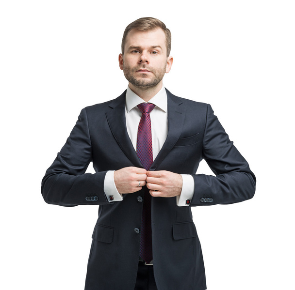 Businessman standing over white background - Photo, image