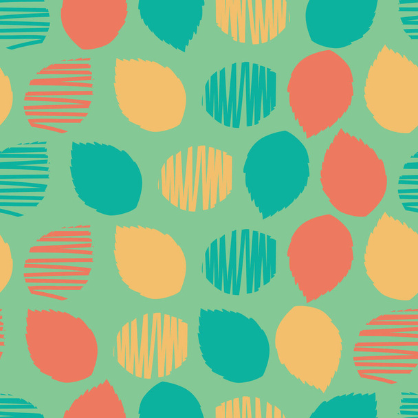 Vector groene kleurrijke abstracte bladeren vormen polka dot patroon. Perfect voor stof, scrapbooking en behang projecten. Ontwerp van het oppervlaktepatroon. - Vector, afbeelding