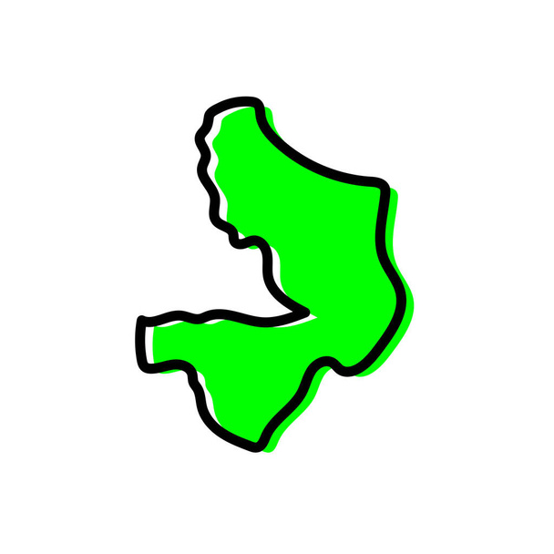 Mayo-Kebbi Est region vektorové mapy Čadu. - Vektor, obrázek