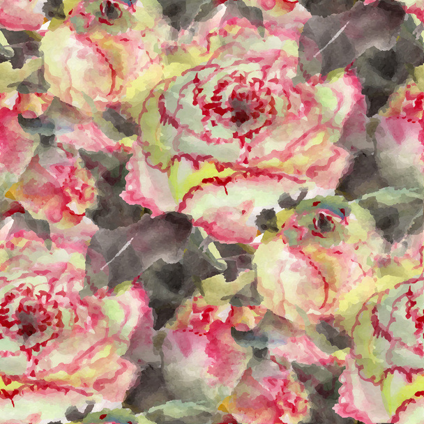 Ranunculus aquarel veldboeket patroon - Vector, afbeelding