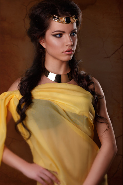 Magnifique portrait de femme égyptienne en bronze. Portrait de beauté d'une fille à l'image de l'égyptien.
 - Photo, image