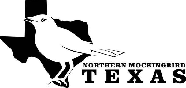 Η Βόρεια Mockingbird σύμβολο της ημέρας ανεξαρτησίας του Τέξας - Διάνυσμα, εικόνα