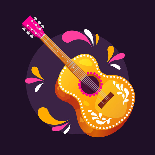 Diseño de guitarra para las vacaciones mexicanas del Cinco de Mayo - Vector, imagen
