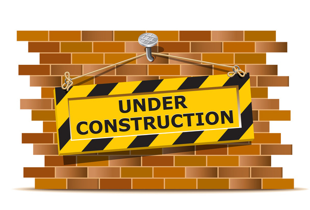Under construction wall - Vector, Image