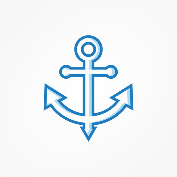 Anchor symbol or logo. Vector illustration - Vettoriali, immagini