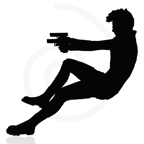 silahı olan adam - Vektör, Görsel