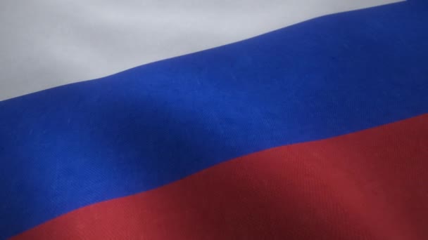 Animação vídeo de uma bandeira nacional russa acenando em um laço sem emenda. - Filmagem, Vídeo