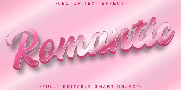 ローズ ピンク ロマンチック ベクター 十分に 編ま れ た スマート オブジェクト テキスト エフェクト - ベクター画像
