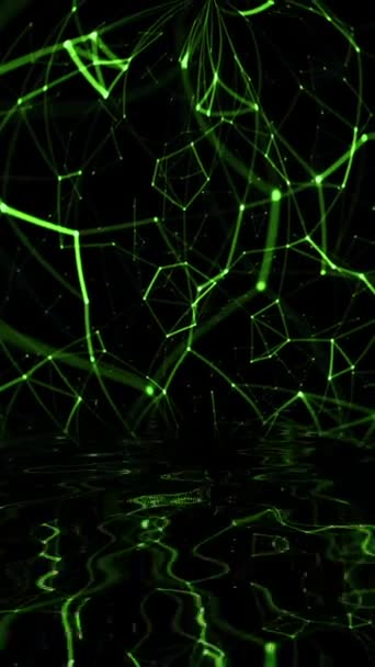 Абстрактна глексична технологія науки відображає у воді вертикальне відео - Кадри, відео
