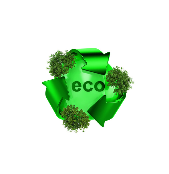 Recycle logo with tree - Photo, Image