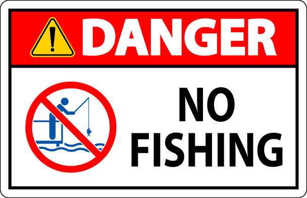 Znak bezpieczeństwa wody Niebezpieczeństwo, Brak połowów - Wektor, obraz