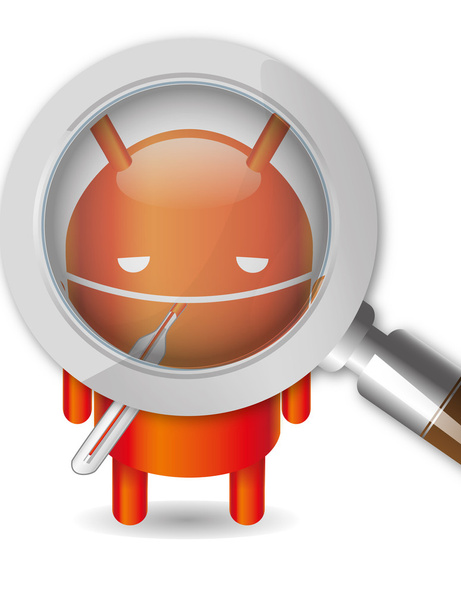 Isolated infected android - Vector, Image