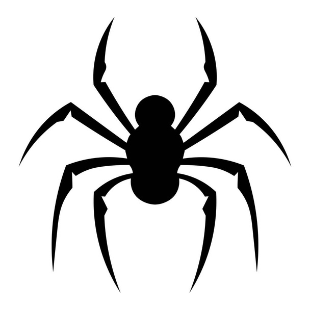 Ícone de vetor preto de aranha isolado no fundo branco - Vetor, Imagem