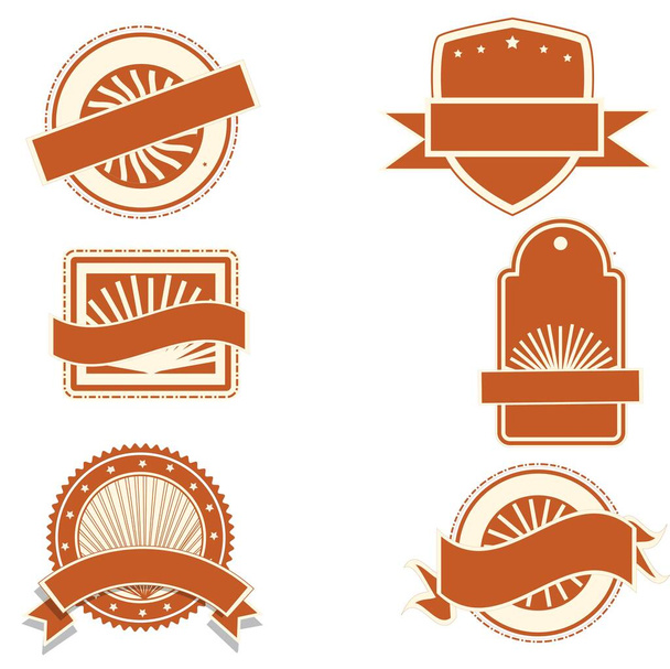 Набор винтажных значков и лент - Вектор,изображение