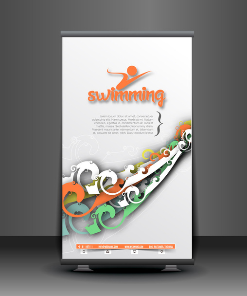 Swimming Tournament Roll Up Banner - Vector, Image
