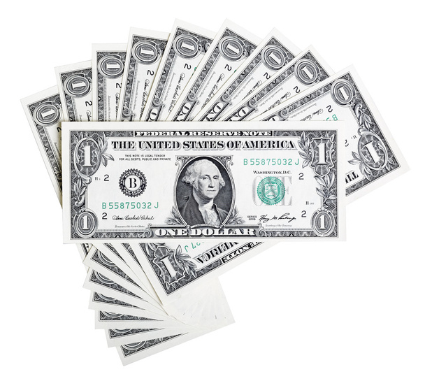 Billetes de un dólar en blanco. Composición abstracta
. - Foto, Imagen