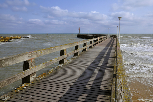 Wooden pontoon at Courseulles in France - Photo, Image