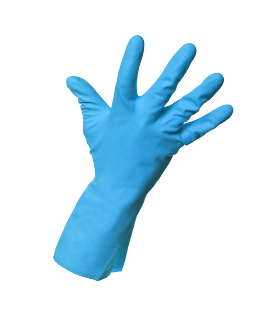 Μπλε προστασία γάντι που απομονώνονται σε λευκό φόντο - Φωτογραφία, εικόνα