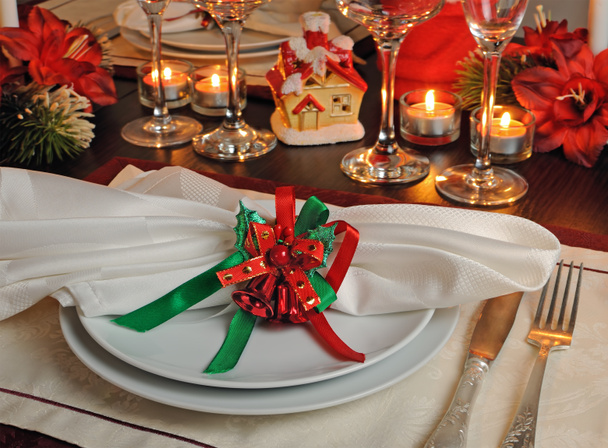 Navidad festiva mesa decoración
 - Foto, Imagen