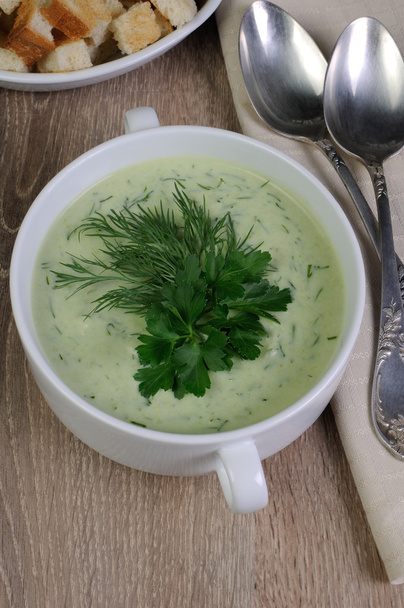puree soup with dill and parsley - Photo, Image