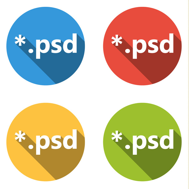 Συλλογή από 4 απομονωμένες επίπεδη κουμπιά (εικονίδια) για την επέκταση του psd - Διάνυσμα, εικόνα