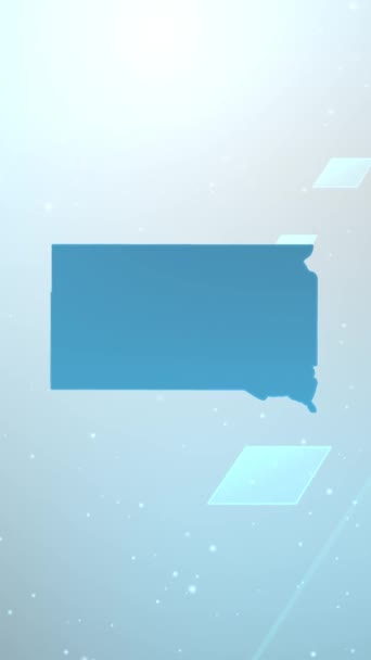 Mobile Vertical Resolution 1080x1920 Pixels, South Dakota State (USA) Χάρτης Slider Background Opener, Κατάλληλο για Patriotic Programs, Corporate Intros, Tourism, Παρουσιάσεις - Πλάνα, βίντεο