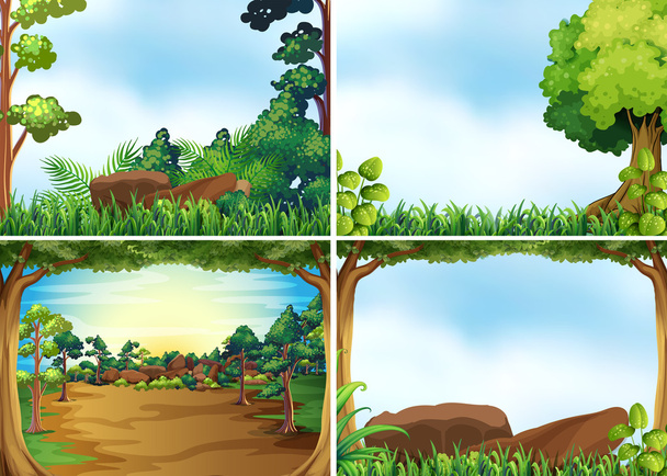 Forest scenes - Vector, Image