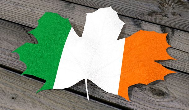 葉色の旗アイルランド - 写真・画像