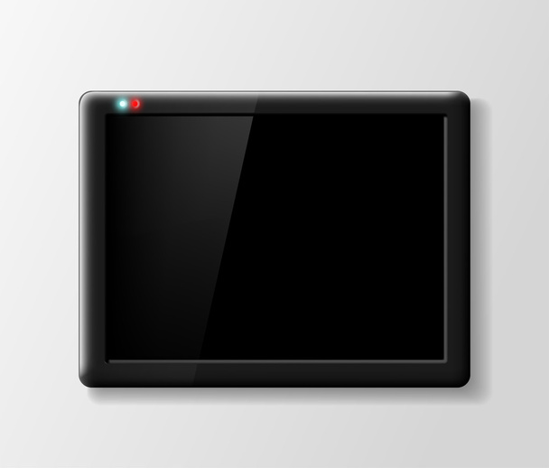 black digital tablet on a gray background - Vector, Imagen