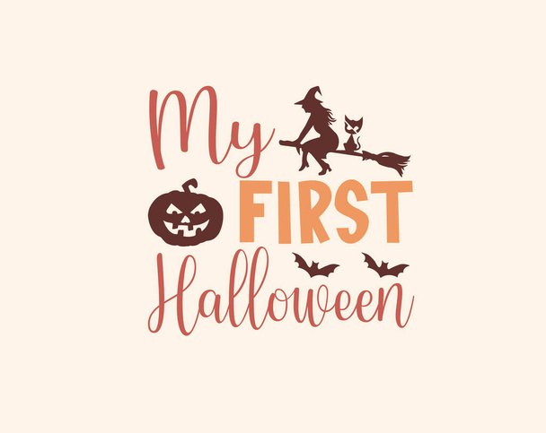 halloween póló tervezés vektor grafika, halloween, boldog halloween vektor, tök, boszorkány, kísérteties, szellem, vicces halloween póló idézetek, vágott fájlok  - Vektor, kép