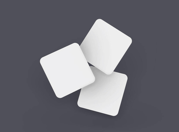 Blanco vierkante kaarten voor design presentatie. 3d destructie. - Foto, afbeelding
