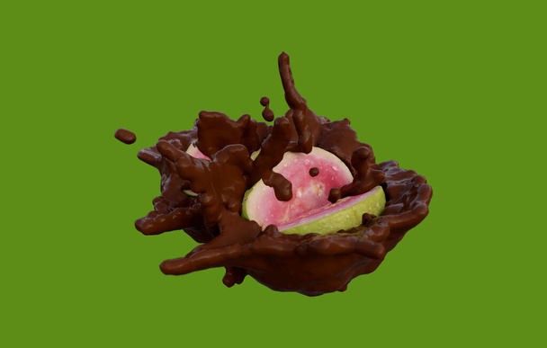 Realistinen 3D tehdä Pink Guava parhaiten kaupalliseen ja suunnittelutarkoitukseen - Valokuva, kuva