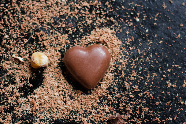Finom csokoládé a szív - Fotó, kép