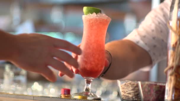 Barman bereidt cocktail in de bar - Video