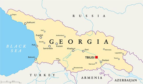 georgia politická mapa - Vektor, obrázek