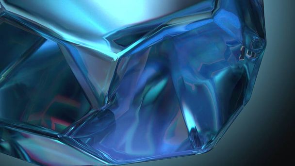 Piedra de poder como mineral de zafiro Fresco, fresco, elegante y moderno 3D Renderizado fondo abstracto Ilustración 3d de alta calidad - Foto, imagen