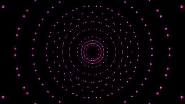 Abstracte achtergrond bewegende strepen en knipperen met stralende lichtpuntjes. Animatie met cirkels - Video
