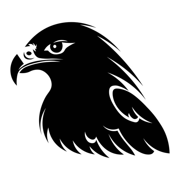 Falcon musta vektori kuvake eristetty valkoisella taustalla - Vektori, kuva