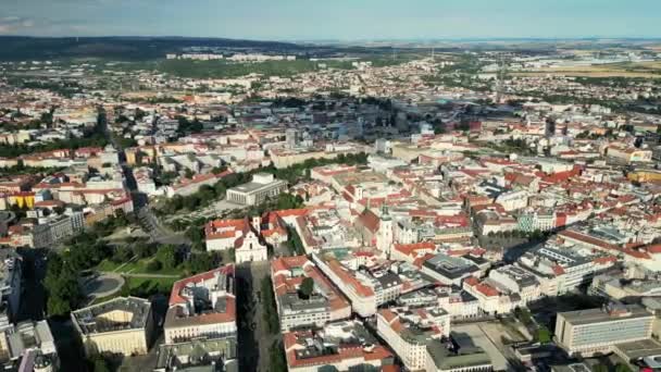 Panoramic view from the drone on the city Brno. Czech Republic. City of Brno. South Moravian region. Panoramic view from the drone on the city Brno. Czech Republic. High quality 4k footage - Footage, Video