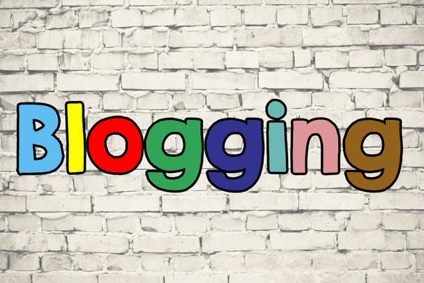 Blogging sign on  background - Photo, Image